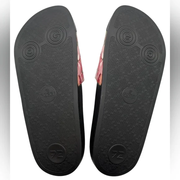 Gucci Women's Black Floral Slides/slippers Size 38/7½, Worn Once! - Picture 5 of 10